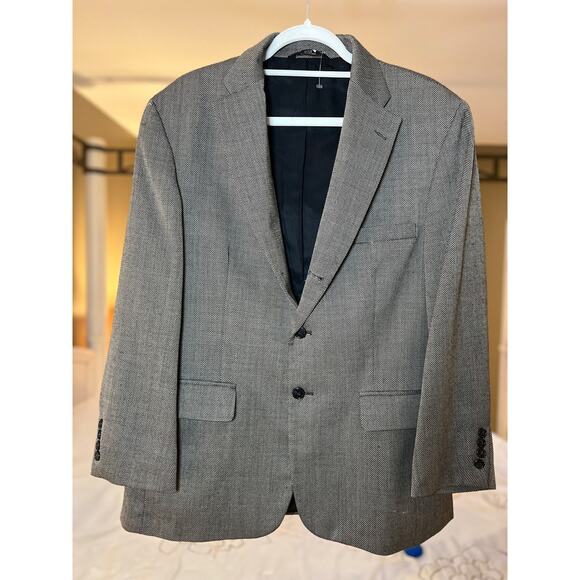 HAGGAR Men's Gray Classic Fit Two-Button Blazer Casual Sport Coat Jacket | 44 - Picture 1 of 13